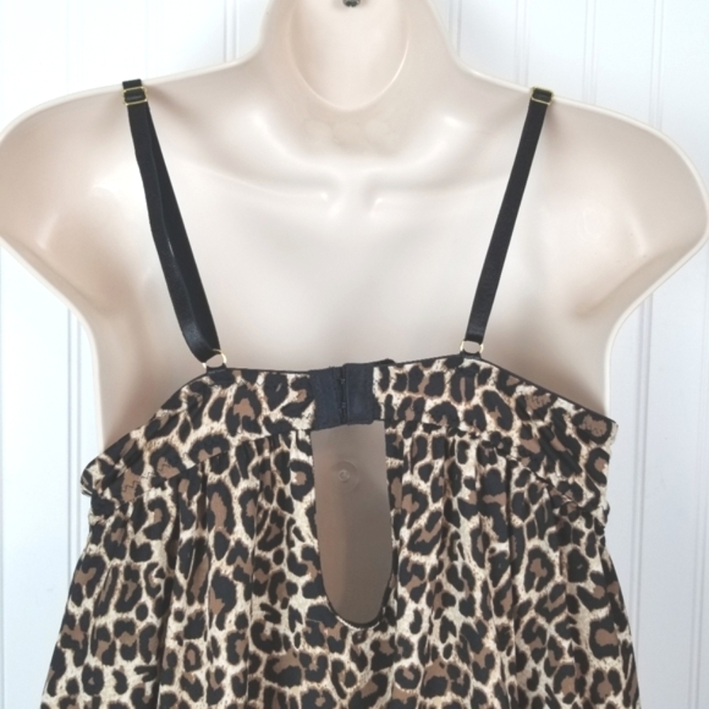 Carrie Amber Y2K Leopard Babydoll Underwire Padded Bra Intimates Lace Cheetah L - Picture 5 of 11